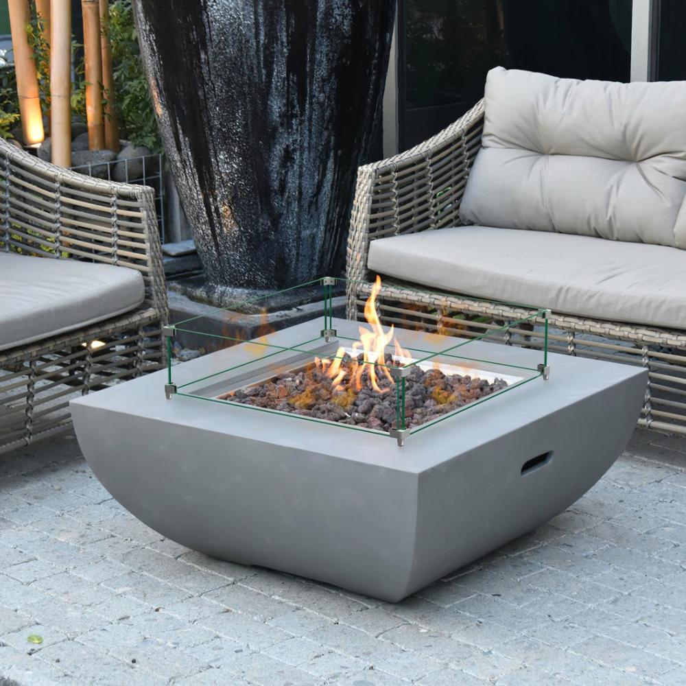 18″ Square Glass Fire Pit Flame Guard