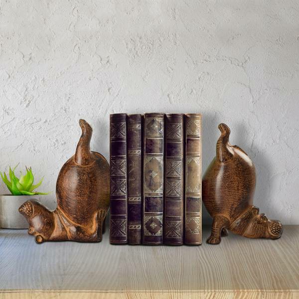 Acrobatic Hippo Bookends Pair