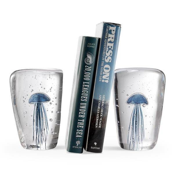 Ag Blue Jellyfish Wedge Bookends