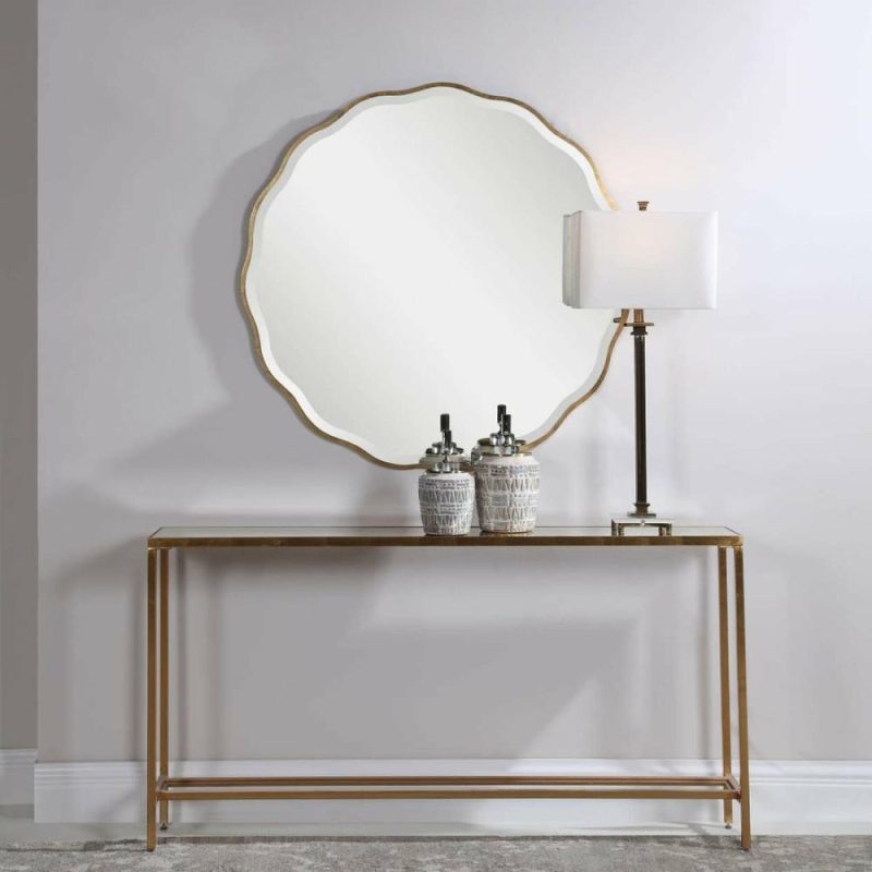 Aneta Gold Round Mirror