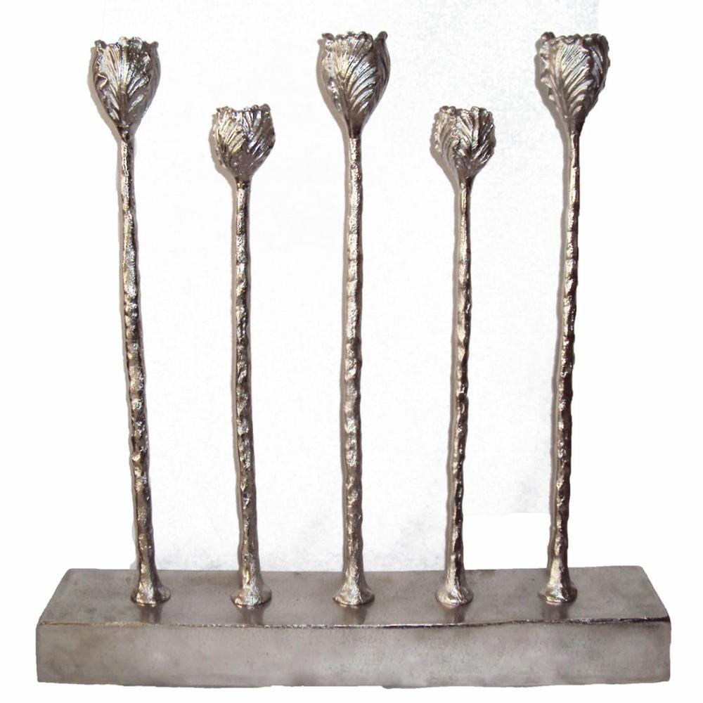 Antique Silver Floral Sticks Candle Holder