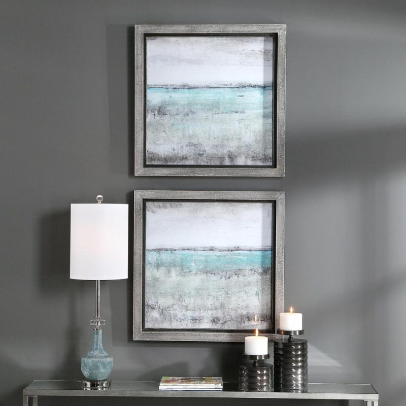 Aqua Horizon Framed Prints, Set/2