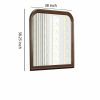 Arched Molded Design Wooden Frame Mirror, Cherry Brown And Silver