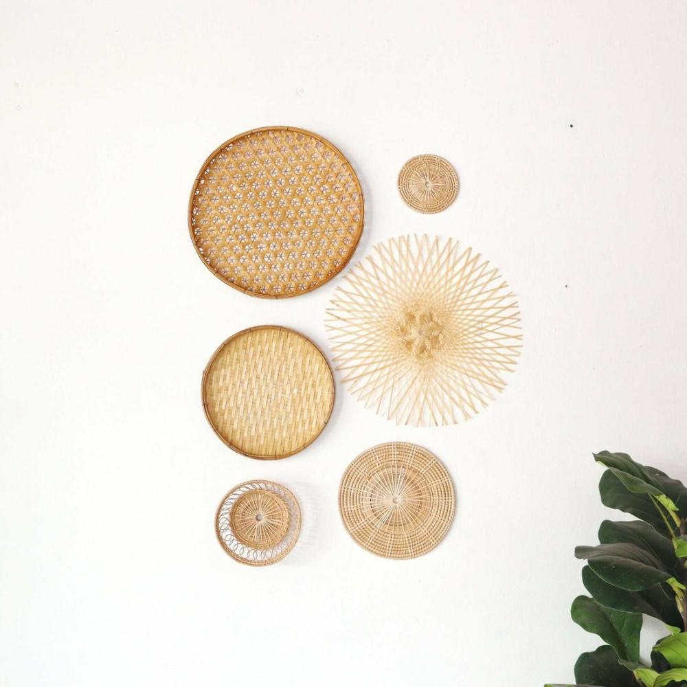 Bamboo And Rattan Wall Hanging Decor Set Of 6 – Ma Di Son