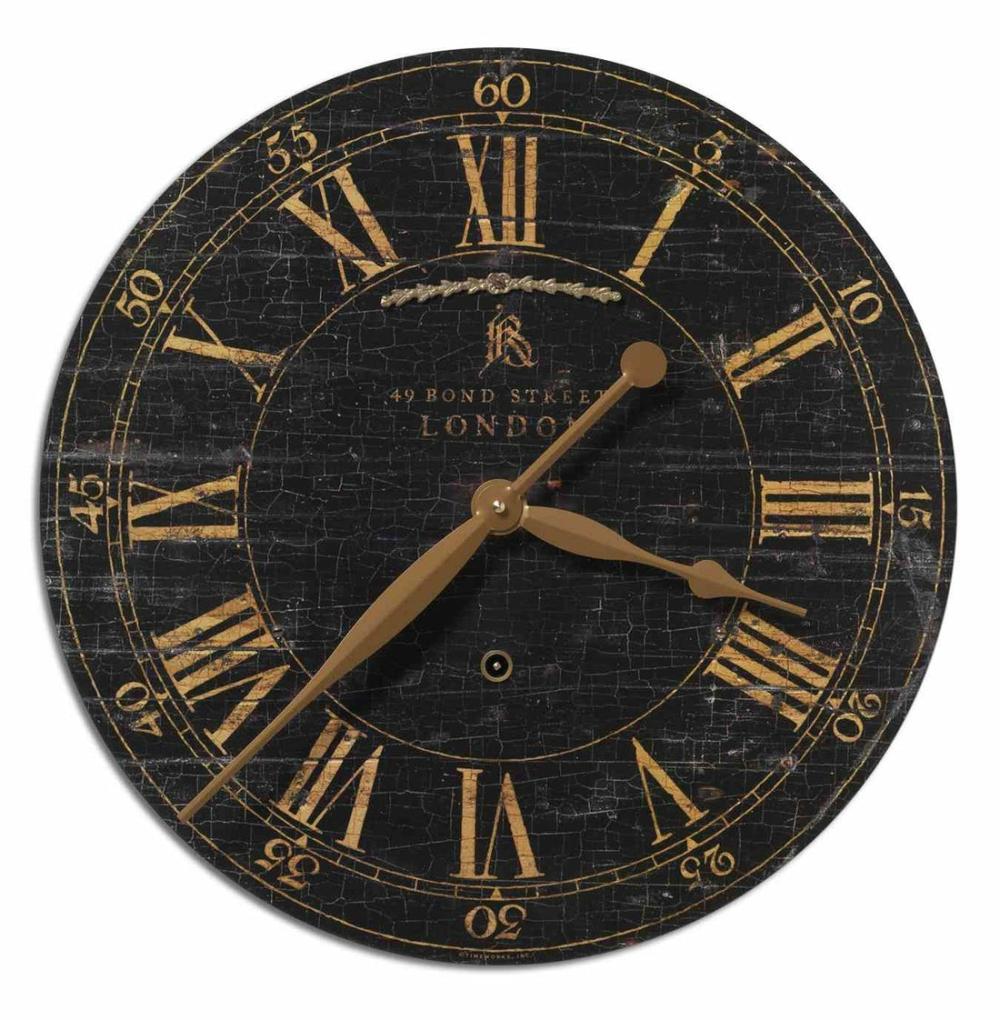 Bond Street 18″ Black Wall Clock