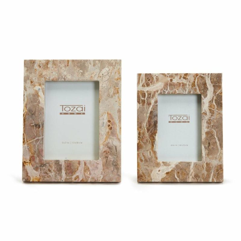 Brown Galaxy Marble Photo Frame Set Of 4