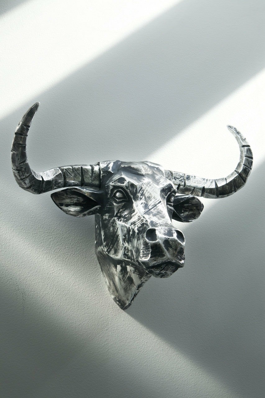 Bull Head Chrome Taxidermy