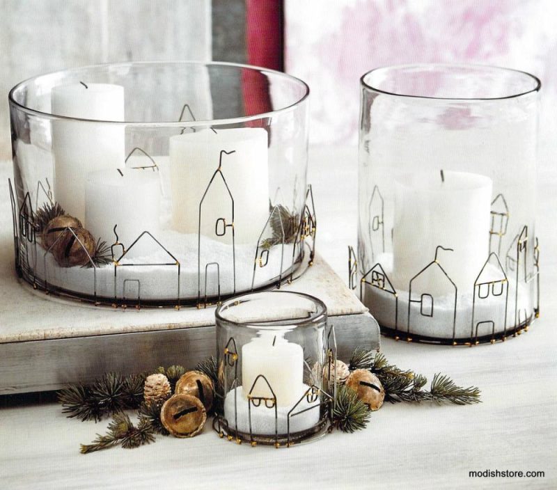 Candlelit Village Hurricanes & Votive Holder