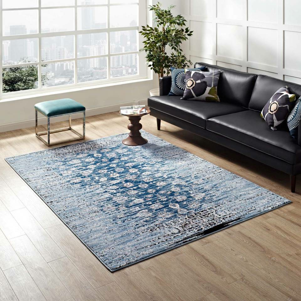 Chiara Distressed Floral Lattice Contemporary 8X10 Area Rug – R-1131-810