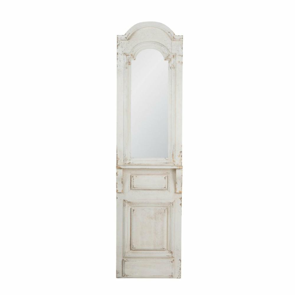 Distressed White Finish Mirror