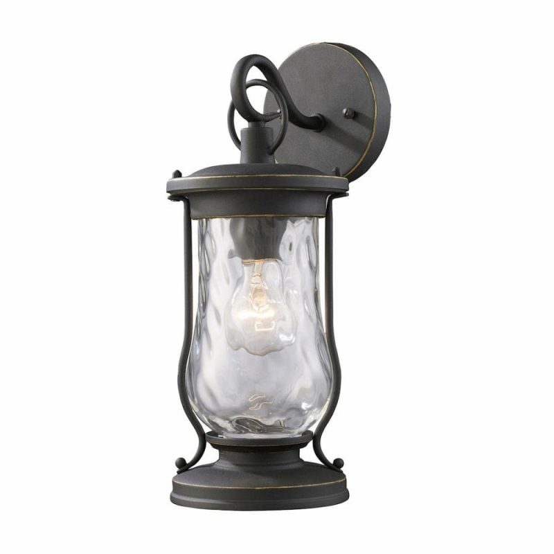 Farmstead 1-Light Outdoor Wall Lantern In Matte Black Lighting