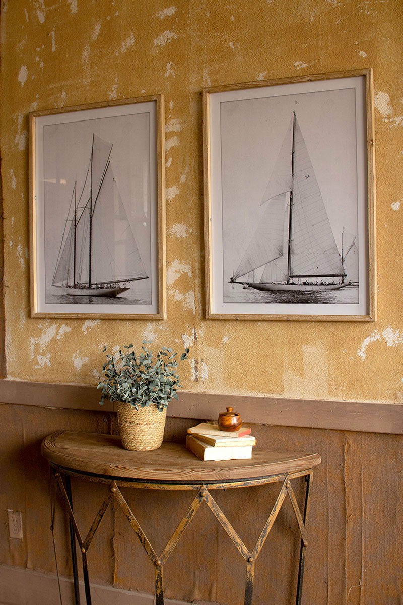 Framed Sailboat Prints Under Glass Set Of 2