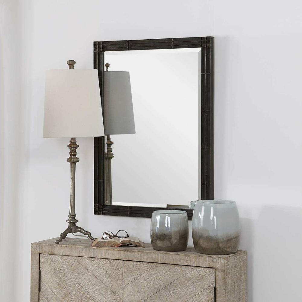 Gower Aged Black Vanity Mirror