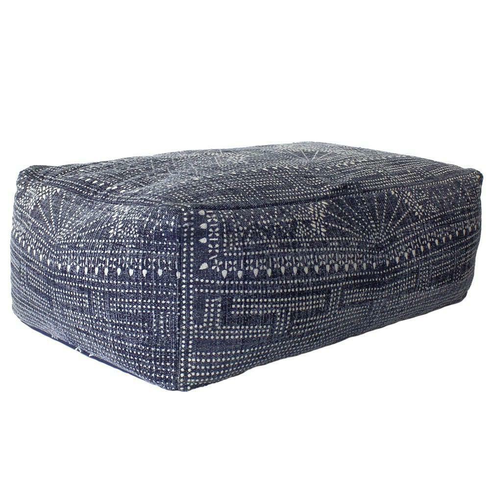 Indigo Batik Pouf, Rectangle – Indigo Batik