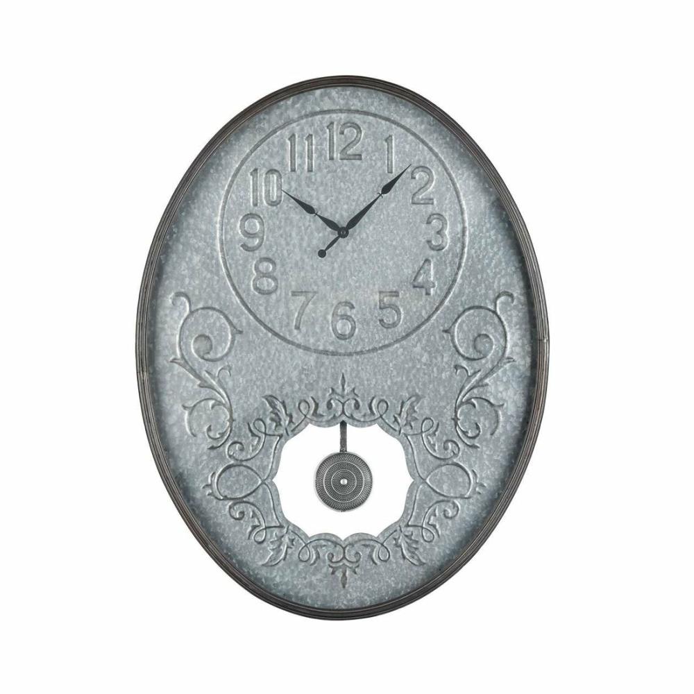 Jane Wall Clock In Galvanized Steel And Bronze Home