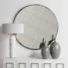 Junius Antique White Round Mirror