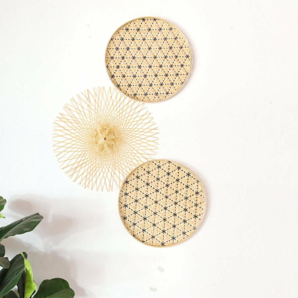 Kem Ma Pat- Bamboo Woven Wall Hangings (Set Of 3)