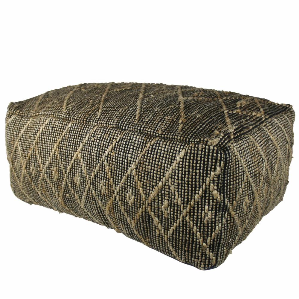 Malika Pouf, Hemp, Black