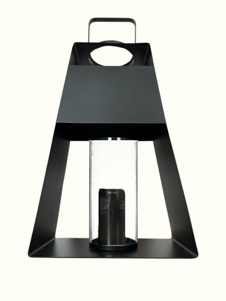 Modern Black And Glass Candle Holder