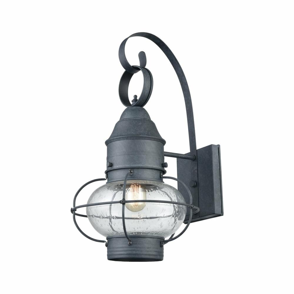 Onion 1-Light Outdoor Wall Lantern In Aged Zinc Lighting