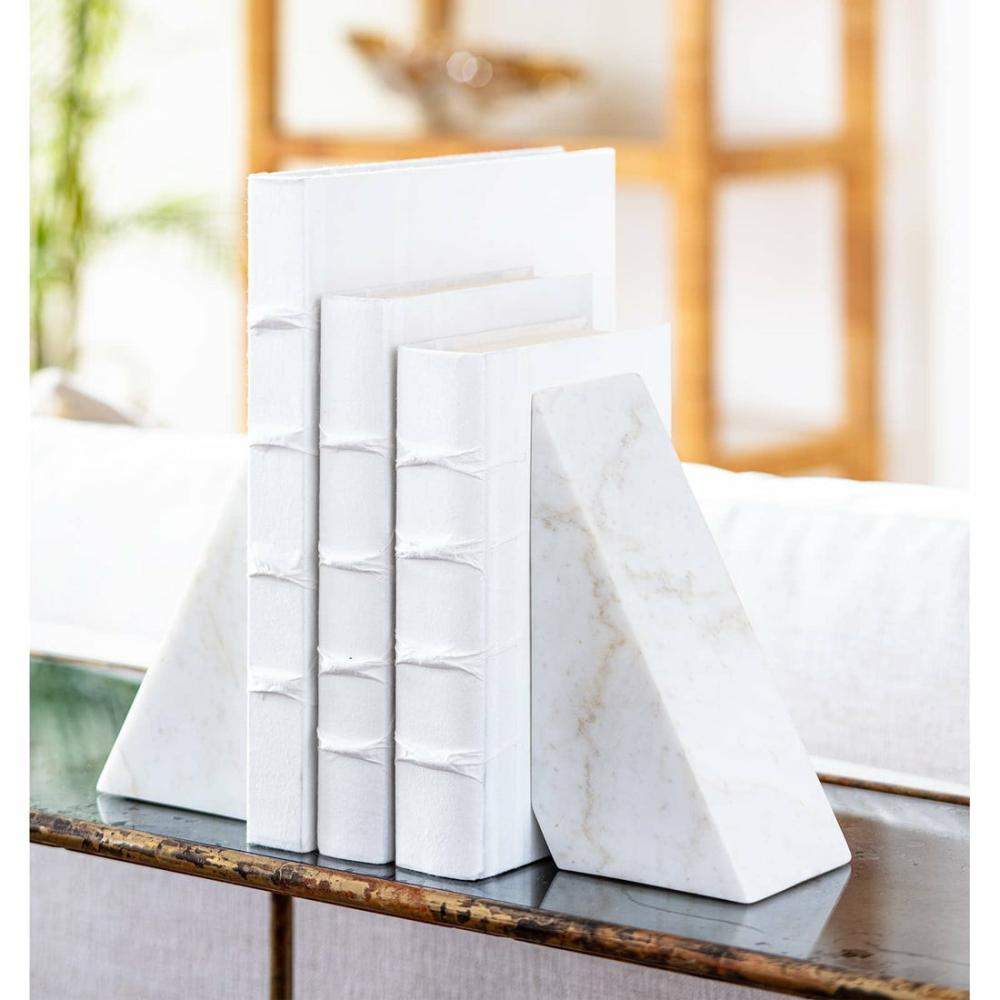 Othello Marble Bookends White