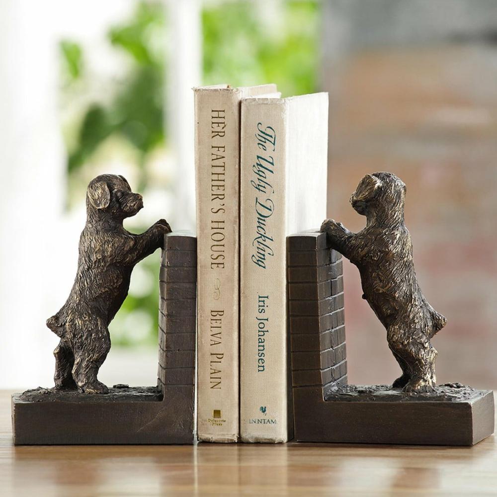 Perky Peeking Puppy Bookends