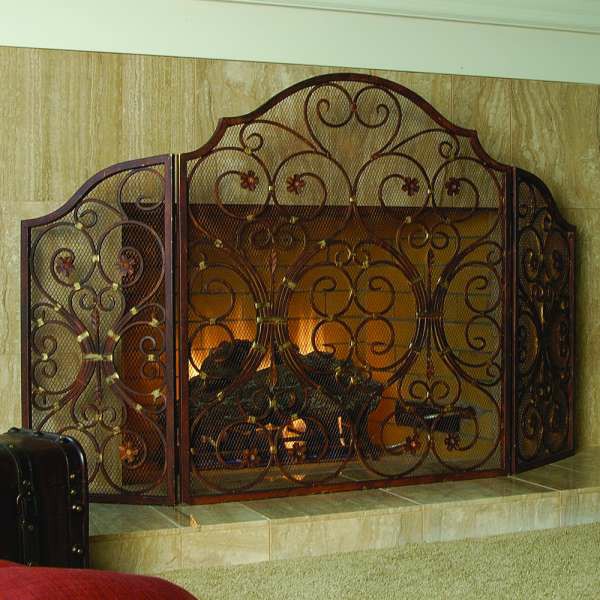 Provincial Triple Panel Fireplace Screen