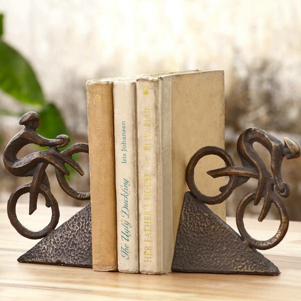 Racing Bicyclist Bookends