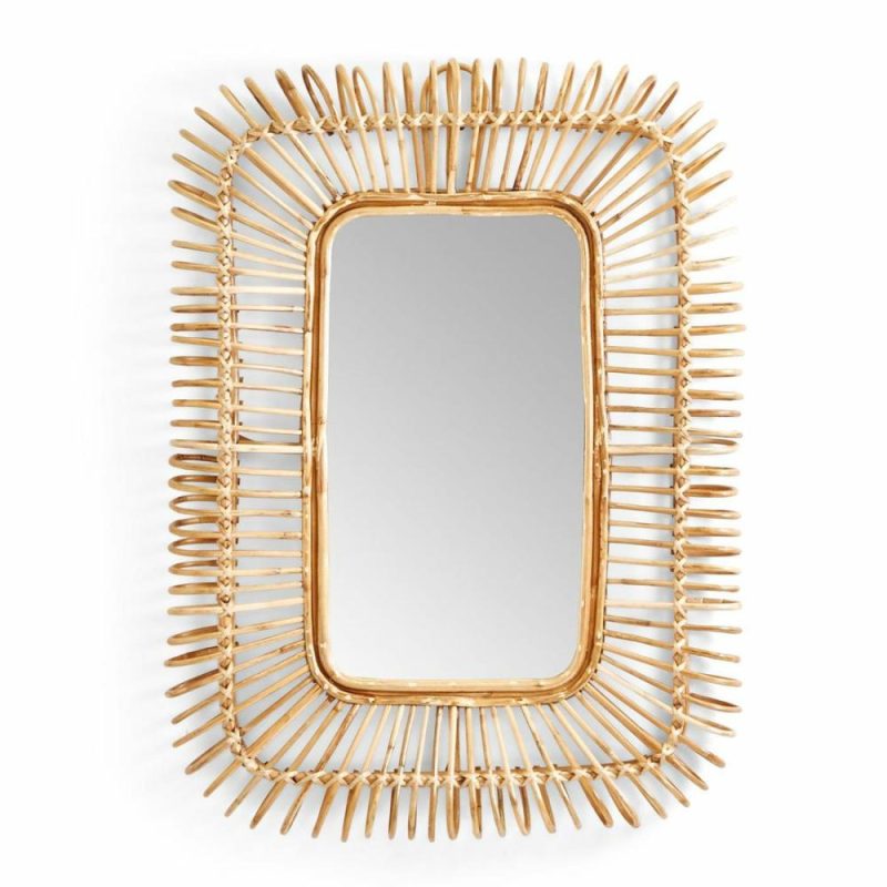 Rectangle Cane Hand-Crafted Wall Mirror