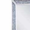 Rectangular Faux Crystal Inlaid Mirrored Walldecor With Wooden Backing, Clear