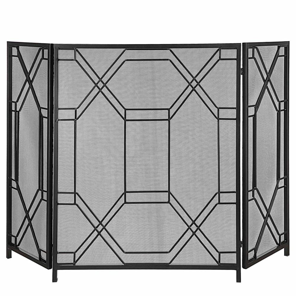 Rosen Geometric Fireplace Screen