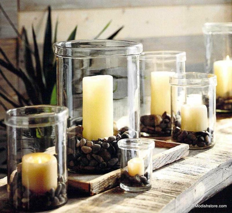 Round Folded Edge Glass Hurricanes & Votives