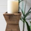 Set Of Three Recycled Wood Candle Towers