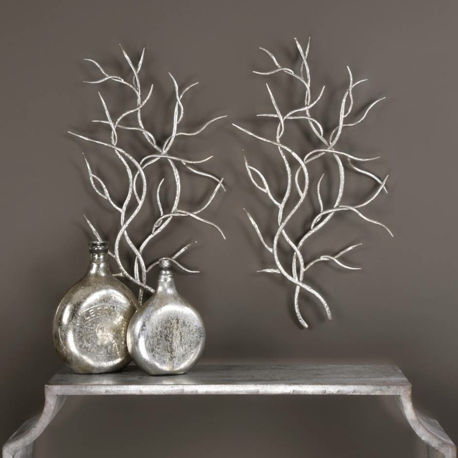 Silver Branches Wall Art S/2