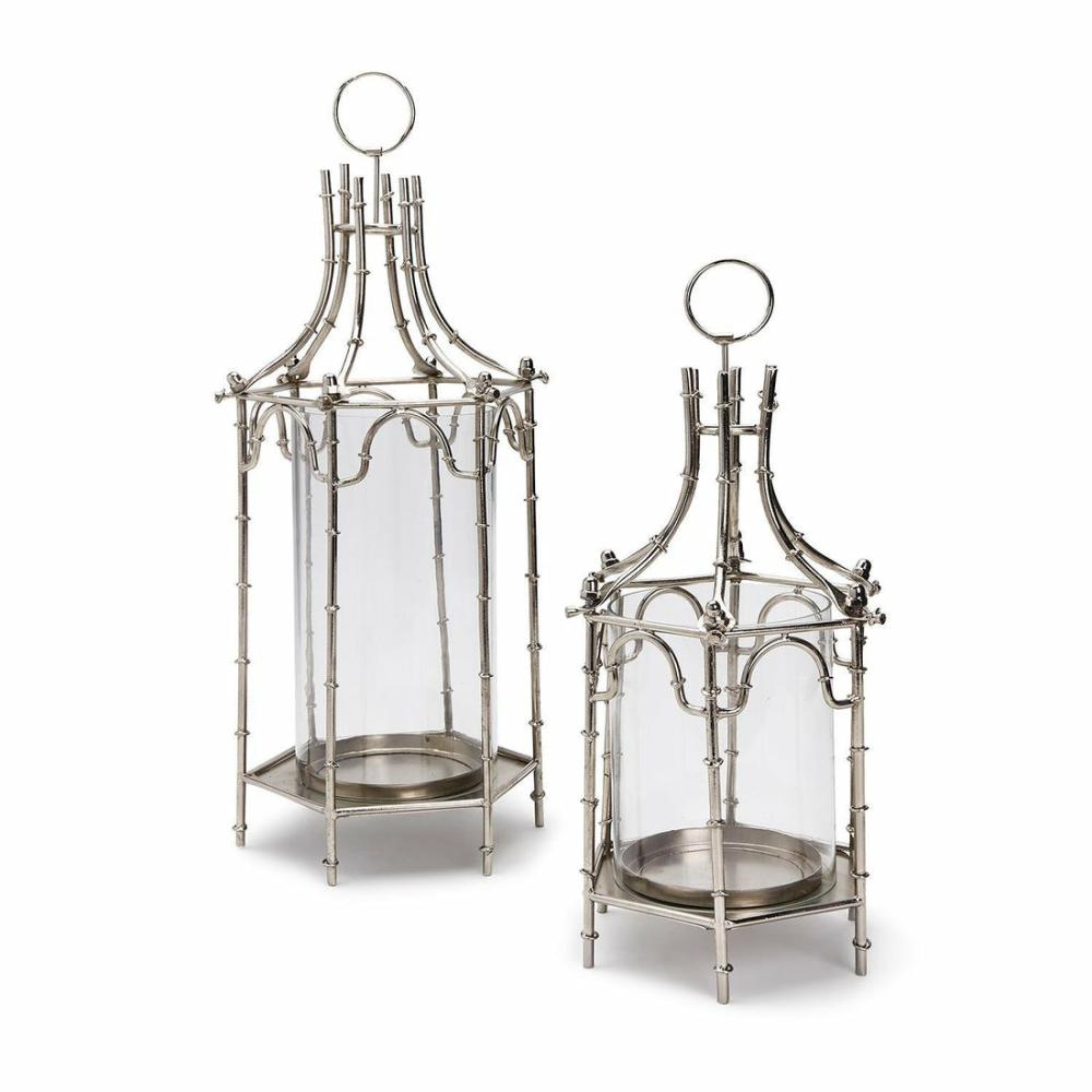 Silver Brighton Pagoda Lanterns Set Of 4