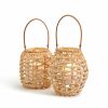 Small Rattan Lantern Asst 2 Shapes Set Of 12