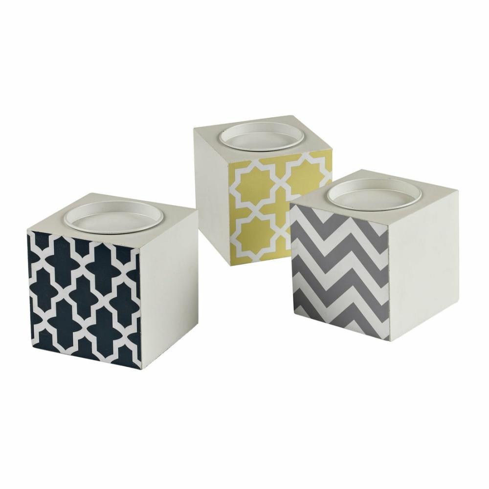 Sterling Industries Chevron Print Candle Holders – Small – Set Of 3