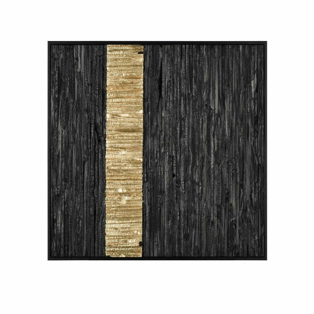 Stripe Wood Dimensional Wall Art – Black