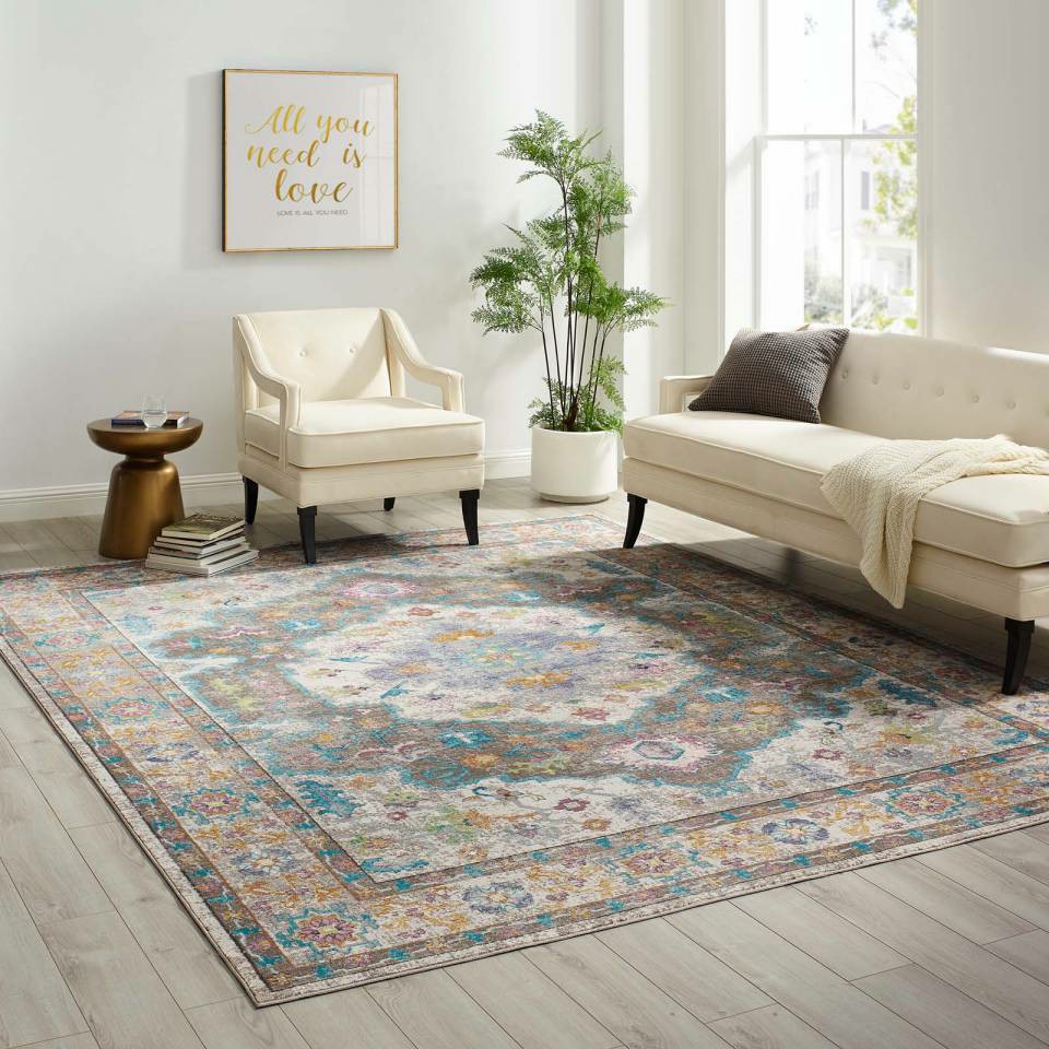 Success Anisah Distressed Floral Persian Medallion 8X10 Area Rug – R-1163-810