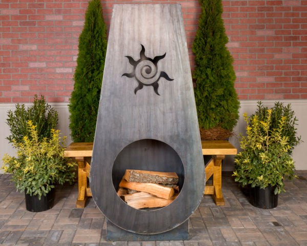 Suns Fire Steel Outdoor Fireplace