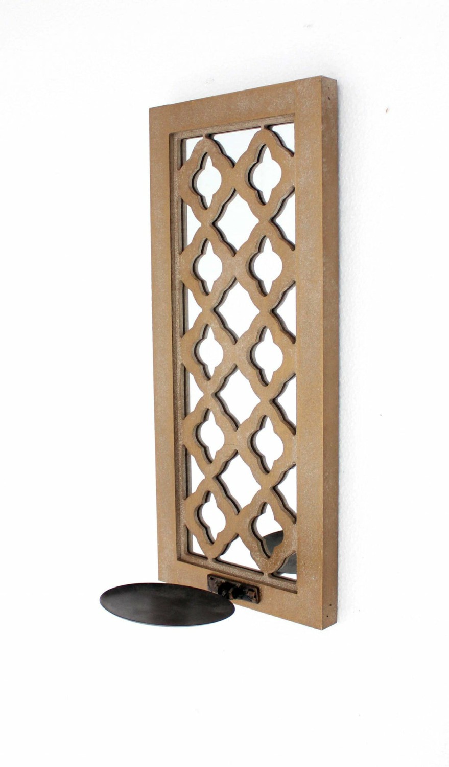 Tan Wooden Cross – Candle Holder Sconce