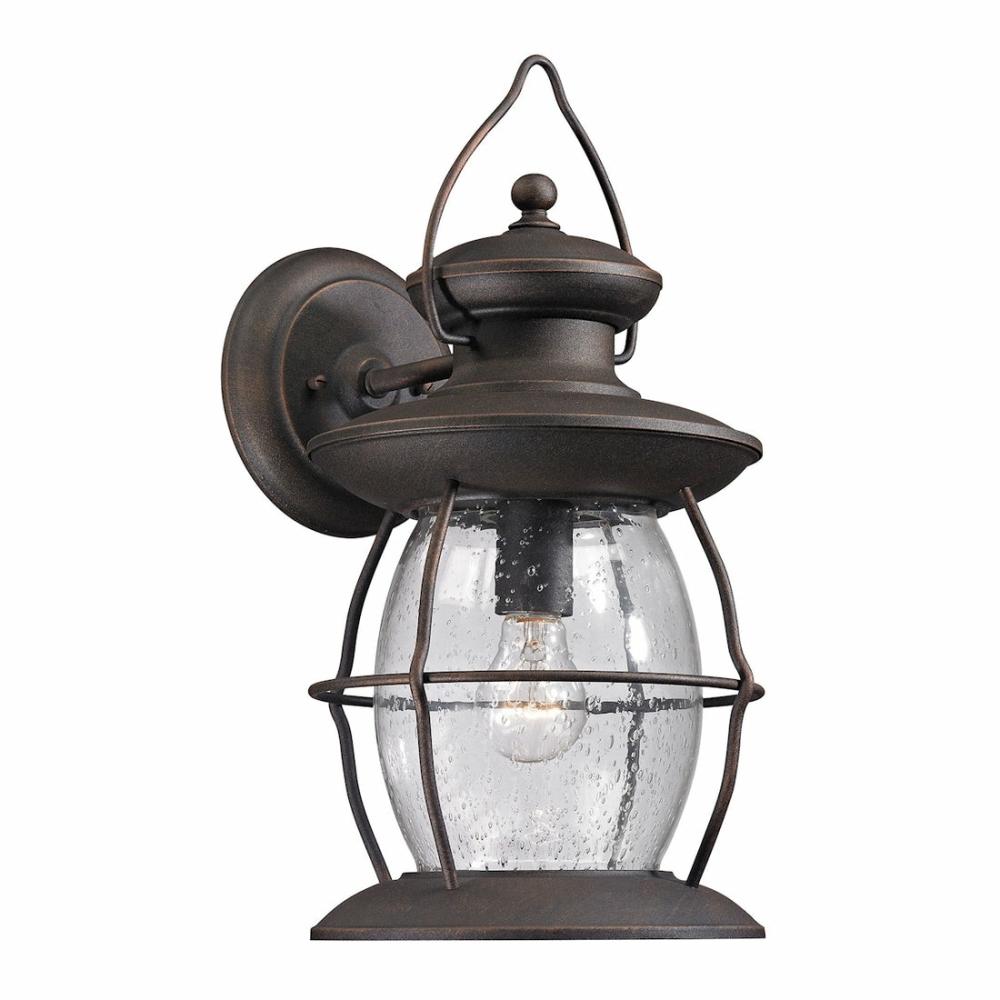 Village Lantern 1-Light Outdoor Wall Lantern In Weathered Charcoal Lighting 47042/1