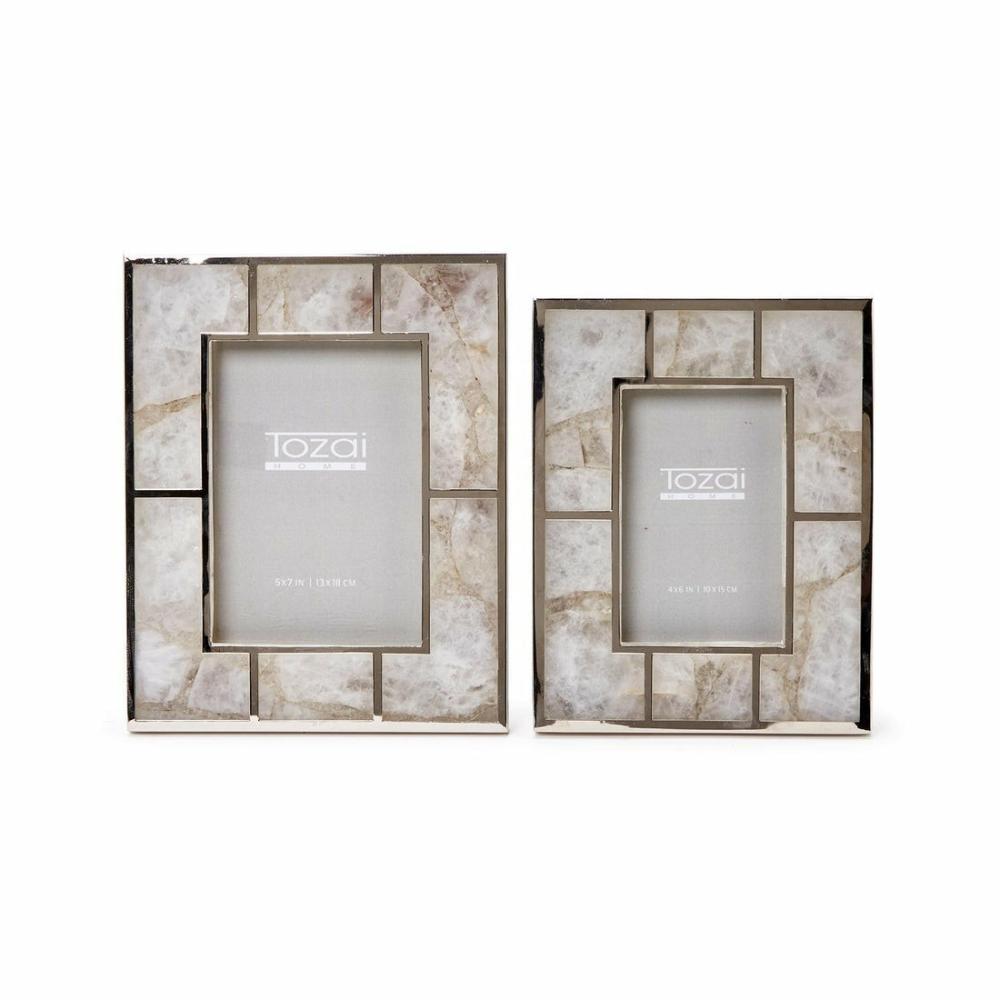 White Quartz Photo Frames Set Of 4