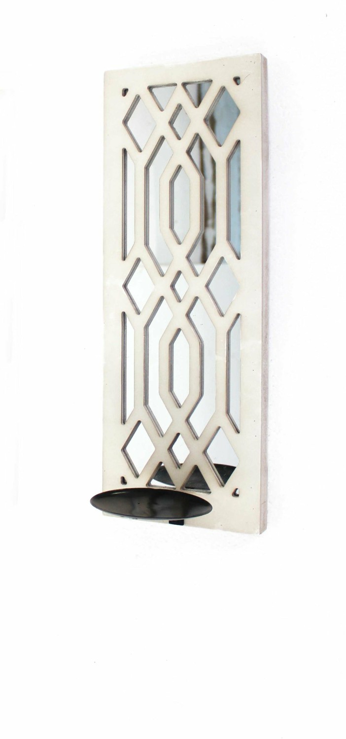 White Wooden Cross – Candle Holder Sconce