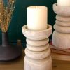 Wooden Pillar Candle Holder