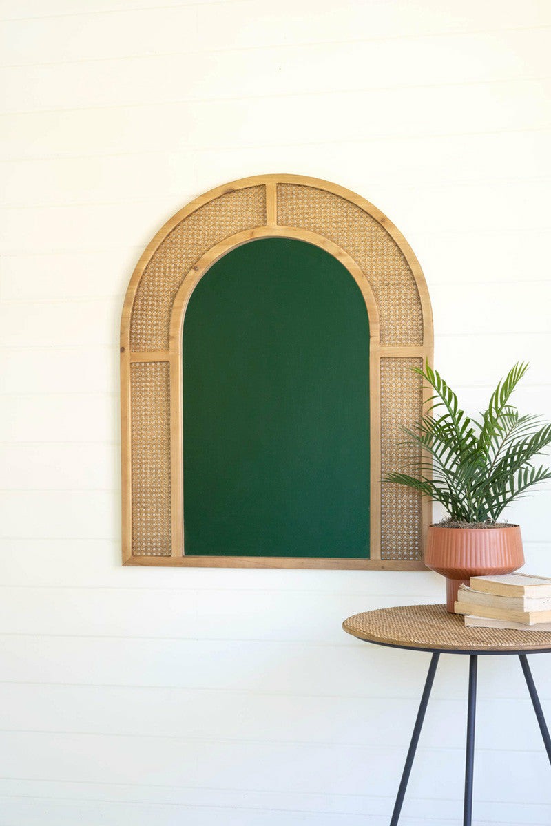 Woven Arched Rattan Framed Wall Mirror – Small