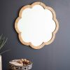 Woven Cane Flower Shaped Framed Mirror