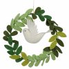 Wreath With Dove, Felt Set Of 2