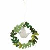 Wreath With Dove, Felt Set Of 2