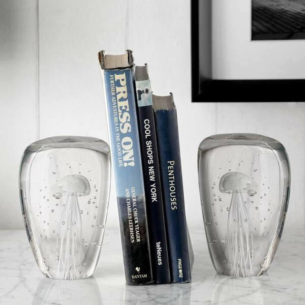 Ag Jellyfish Wedge Bookends (G